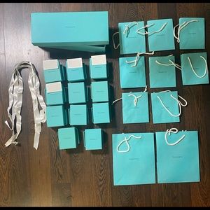 Tiffany & Co. Jewelry Boxes (12), Bags (10 & Ribbon (3)